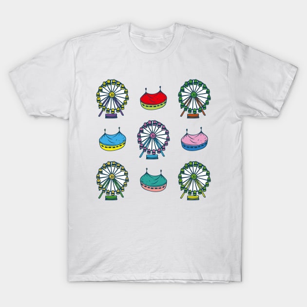 Ferris Wheels and Circus T-Shirt by deepfuze